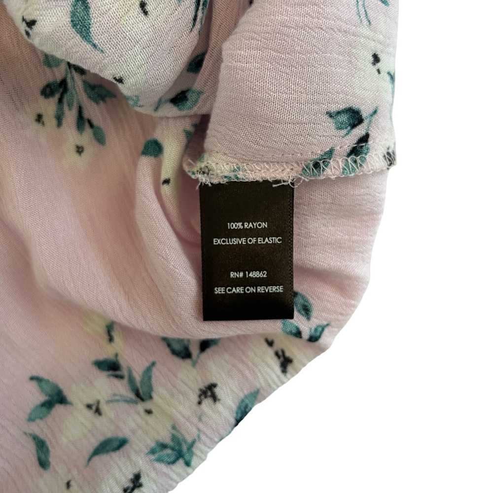 Floral Pink Button-Up Women's Top - Picture 8 of 9